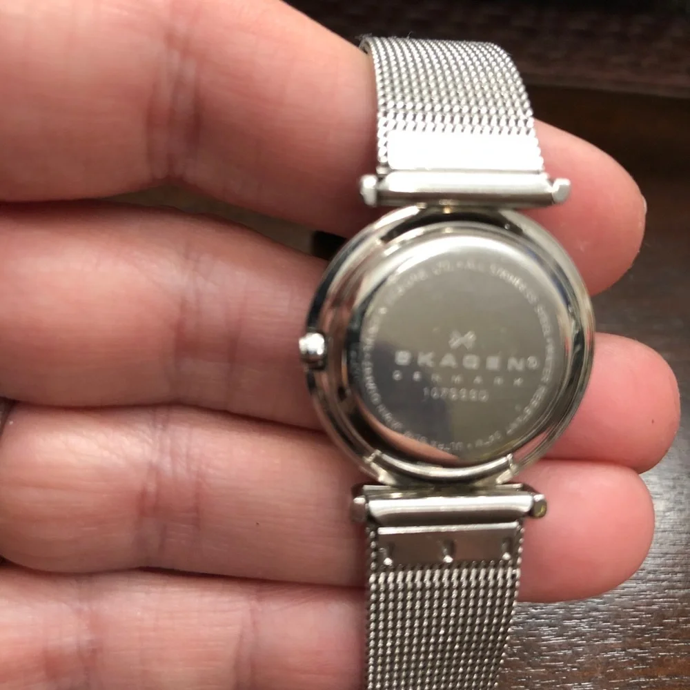 Skagen Denmark silver diamond stainless watch